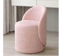 Tabouret de coiffeuse pivotant à 360° - Chaise d'appoint en velours imitation agneau pour maquillage, dressing, chambre à coucher et entrée - Fauteuil rond confortable pour plus de confort et de style