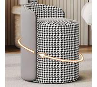 Tabouret de coiffeuse pivotant à 360°, chaise moderne à dossier bas en polyuréthane et tissu rembourré pour entrée, salle de beauté, solution d'assise élégante et confortable