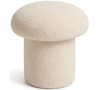 Tabouret De Coiffeuse, Pouf De Maquillage en Fourrure, Assise RembourréE Douce, Repose-Pieds Rond pour Salon, Chambre, EntréE(White/S)