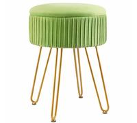 Tabouret de coiffeuse réglable avec pieds dorés | Repose-pieds rond pour chambre et salon | Table d'appoint et table basse polyvalentes | Tabouret bas chic pour dressing et cabinet de toilet