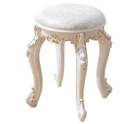 Tabouret de coiffeuse rembourré, chaise d'appoint ronde avec pieds sculptés, banc de maquillage pour chambre à coucher