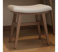 Tabouret de coiffeuse rembourré gris élégant - Chaise de maquillage confortable avec pieds en noyer, coussin de selle parfait pour coiffeuses et chambres à coucher, idéal pour les femmes.