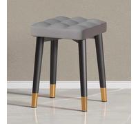 Tabouret de coiffeuse rembourré pour chambre à coucher, banc de maquillage doux et rembourré, 45 cm de hauteur, tabouret de bureau, banc de piano d'une capacité de 136,1 kg, gris élégant