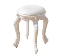 Tabouret de coiffeuse rond avec coussin rembourré en cuir, style victorien vintage, ottomane de maquillage pour dressing