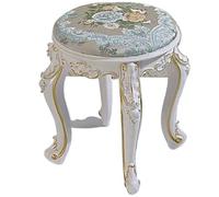 Tabouret de Coiffeuse Rond Moderne, Chaise de Maquillage Rembourrée pour Chambre, Banc de Coiffeuse Robuste, Tabouret de Piano et Repose-Pieds Design avec Pieds en Résine, Gain de Place(A,Large)