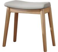 Tabouret de coiffeuse - Tabouret en cuir rembourré pour salon et chambre à coucher avec coussin de selle, chaise de maquillage de 45,7 cm