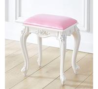 Tabouret de coiffeuse vintage 43 cm, chaise de coiffeuse avec coussin rembourré, tabouret de maquillage en velours avec pieds blancs, banc rembourré, chaise de piano, banc(Pearl white leather)