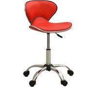 Tabouret de coiffure à roulettes Rouge
