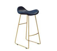 Tabouret de comptoir de Cuisine Contemporain, Chaise de Salle à Manger en Cuir PU Vintage avec Base en métal doré pour Cuisine, bistrot, café, pub Max. Charge 400 LB (Hauteur du siè Bleu: 29 Pouces)
