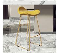 Tabouret de comptoir de Cuisine Contemporain, Chaise de Salle à Manger en Cuir PU Vintage avec Base en métal doré pour Cuisine, bistrot, café, pub Max. Charge 400 LB (Hauteur du siè Jaune: 25 Pouces)