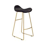 Tabouret de comptoir de Cuisine Contemporain, Chaise de Salle à Manger en Cuir PU Vintage avec Base en métal doré pour Cuisine, bistrot, café, pub Max. Charge 400 LB (Hauteur du siè Noir: 25 Pouces)