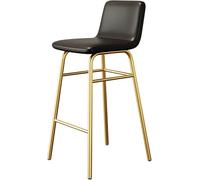 Tabouret de comptoir en similicuir avec pieds en métal doré - Chaise de bar élégante pour cuisine et petit déjeuner - Hauteur 75 cm, parfait pour une décoration moderne