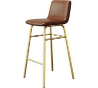 Tabouret de comptoir en similicuir avec pieds en métal doré - Chaise de bar élégante pour cuisine et petit déjeuner - Hauteur 75 cm, parfait pour une décoration moderne