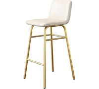 Tabouret de comptoir en similicuir avec pieds en métal doré - Chaise de bar élégante pour cuisine et petit déjeuner - Hauteur 75 cm, parfait pour une décoration moderne