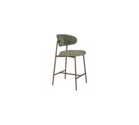 Tabouret de comptoir en tissu vert Claes