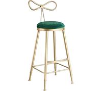 Tabouret de comptoir en Velours, tabourets de Bar à Dos de Ruban avec des Jambes en métal doré Repose-Pieds, 75 cm de Hauteur Assise îlot de Cuisine, café, chaises de Barre de pub (Green-1PS)