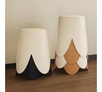 Tabouret de Cuisine en Plastique Épais, Tabouret Rond Empilable for Usage Domestique, en Forme de Pétale, Solide et Durable, Adapté Aux Restaurants, Cuisines, Coiffeuses, Etc. (6 Pièces)(White*6)
