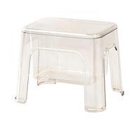 Tabouret de douche - Banc de salle de bain transparent avec espace de rangement, siège en PET stable, design portable, prend en charge l'utilisation quotidienne, organisateur d'angle pour les petits