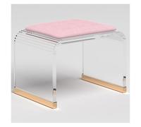 Tabouret de douche en acrylique avec assise rembourrée pour salle de maquillage, aucun assemblage nécessaire - Meuble de salle de bain élégant, léger et durable