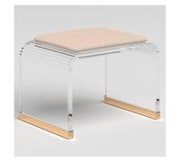 Tabouret de douche en acrylique avec assise rembourrée - Siège de bain transparent pour salle de maquillage et salle de bain - Pas de montage nécessaire