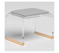 Tabouret de douche en acrylique avec assise rembourrée - Siège de bain transparent pour salle de maquillage - Pas de montage nécessaire