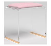 Tabouret de douche en acrylique avec assise rembourrée - Siège de bain transparent pour salle de maquillage, pas de montage nécessaire