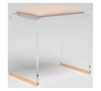 Tabouret de douche en acrylique avec siège rembourré - Siège de bain robuste et confortable pour salle de maquillage ou salle de bain, pas de montage nécessaire