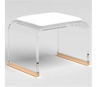 Tabouret de douche en acrylique avec siège rembourré - Siège de bain robuste et confortable pour salle de maquillage, pas de montage nécessaire