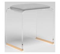Tabouret de douche en acrylique avec siège rembourré - Siège de bain transparent pour salle de maquillage, pas de montage nécessaire, idéal pour salle de bain et dressings