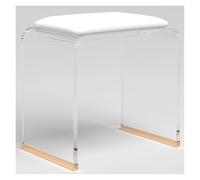 Tabouret de douche en acrylique - Siège de bain rembourré transparent pour salle de maquillage, pas de montage nécessaire, idéal pour salle de bain et dressings