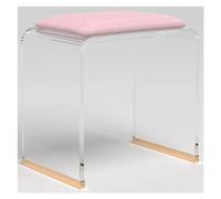 Tabouret de douche en acrylique transparent avec assise rembourrée pour salle de maquillage sans montage 41 x 30 x 45 cm Design moderne léger idéal pour la salle de bain