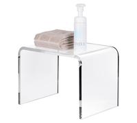 Tabouret de douche en acrylique transparent imperméable pour salle de bain et cuisine Banc antidérapant Supporte 90,7 kg Design moderne facile à nettoyer pour une utilisation sûre et élégante