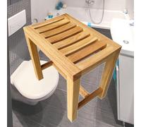 Tabouret de douche en bois de teck entièrement assemblé, banc de spa pour personnes âgées, durable pour l'intérieur et l'extérieur