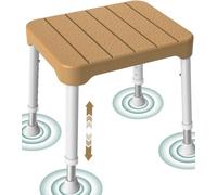 Tabouret de Douche léger, capacité de Charge 160 kg, antidérapant, Portable, pour Personnes âgées, Marron