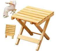 Tabouret de douche pliable compact en bois 25,4 x 25,4 cm Banc de bain pour salle de bain, sauna, terrasse, bord de piscine - Design portable pour un rangement et une utilisation faciles