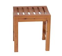 Tabouret de douche portable et étanche antidérapant en bois avec étagère de rangement Idéal pour l'intérieur et l'extérieur et aide au bain élégante