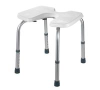 WENKO Tabouret de Douche hygiénique Secura - Tabouret de Douche avec découpes hygiéniques, capacité de Charge de 120 kg, Plastique, 46 x 36-46 x 53.5 cm, Blanc
