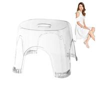 Tabouret de douche transparent - Antidérapant et imperméable - Pour salle de bain, chevet, espace de douche, banc d'angle, siège, baignoire