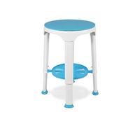 Tabouret de Douche VB511RT - Rond avec siège Rotatif et étagère de Rangement. Pieds antidérapants, Plastique léger