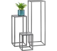 Tabouret de fleur Bremermann Tabouret 3-Set, Stand de fleurs en métal, colonne de fleurs Noir