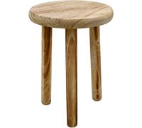 Tabouret de fleur en bois flammé avec 3 pieds - 23 cm - Tabouret de décoration en bois massif rond petit en look usé