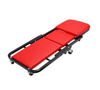 Tabouret de Garage Pliable 3 en 1 Multifonction avec Ajustement rembourré Confortable pour Siège pour L'entretien de la Voiture, Finition Noire 36 Pouces (Rouge)