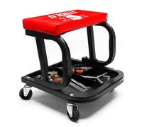 Tabouret de Garagiste BM TOOLS avec Plateau Outils de Rangement, Siège Mécanicien Rembourré, Chariot Servante, Chaise Atelier