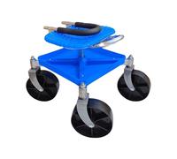 Tabouret de jardin - Acier galvanisé PP 150 kg - Banc de jardin réglable en hauteur - Rotation à 360 ° - Plateau à outils pliable - Chariot mobile pour travailler sur la terrasse