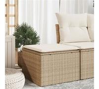 vidaXL Tabouret de Jardin avec Coussin, Siège avec Housse, Meuble de Terrasse Patio Balcon Extérieur, Beige 55x55x37cm 366055