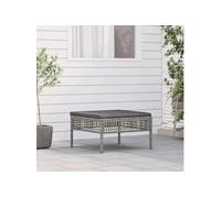 Tabouret de jardin avec coussin gris résine tressée