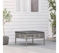 vidaXL Tabouret de Jardin avec Coussin, Repose-pied de Terrasse, Pouf de Patio, Meuble d'Extérieur Arrière-Cour, Gris Résine 319669