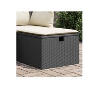 Vidaxl Tabouret De Jardin Avec Coussin Noir 55x55x37 Cm Résine Tressée