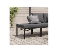 Tabouret de jardin avec coussin noir aluminium, siège de jardin, tabouret d'extérieur, siège cube, siège d'extérieur, 4008572