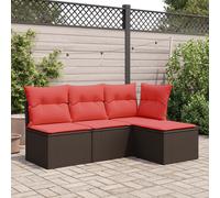 Vidaxl Tabouret De Jardin Avec Coussin Brun 55x55x37 Cm Résine Tressée